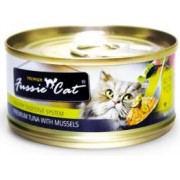Fussie Cat - 黑鑽 - 吞拿魚+青口 - 80g x 1箱 (24罐)
